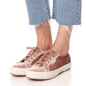 New! Blush Velvet Sneakers!